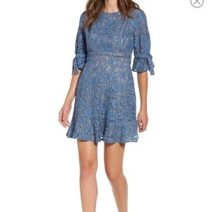 Wayf Rene Lace Fit & Flare Dress